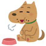 満腹な犬のイラスト